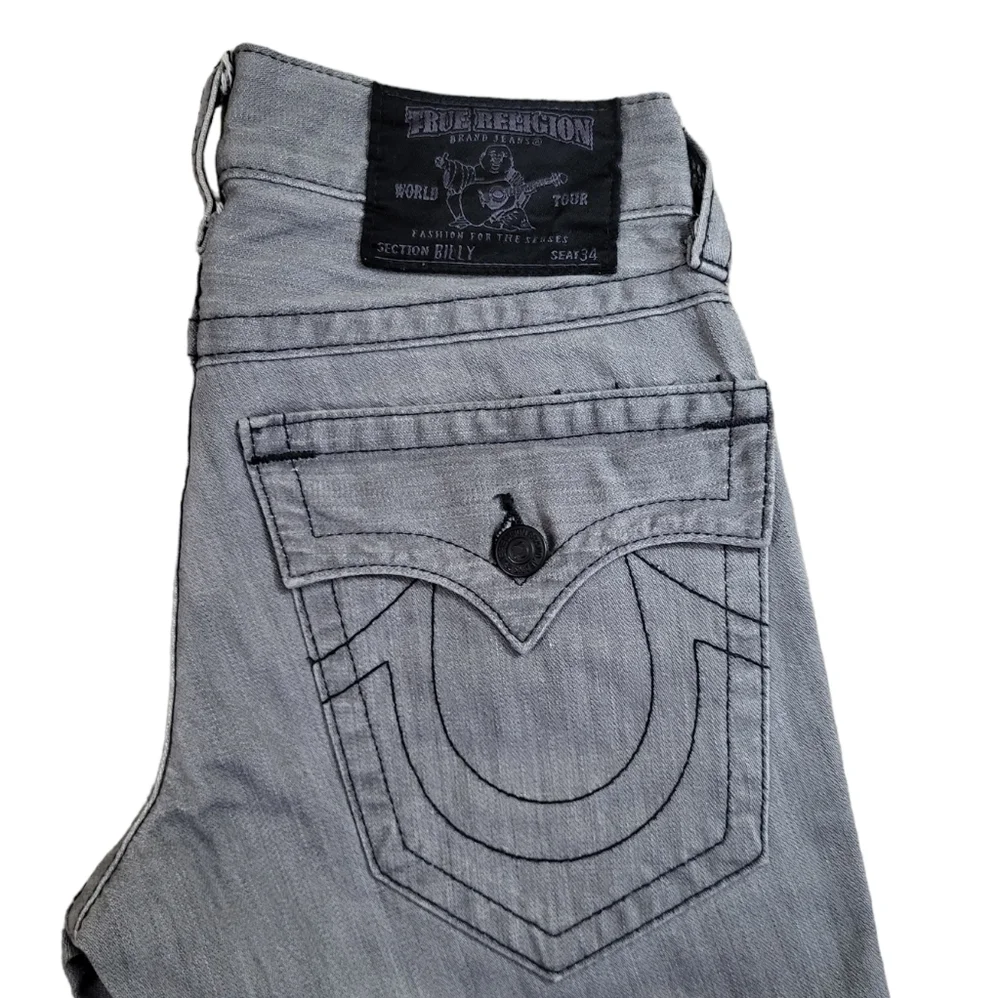 True Religion Billy Jeans Gray Black 28 x 31